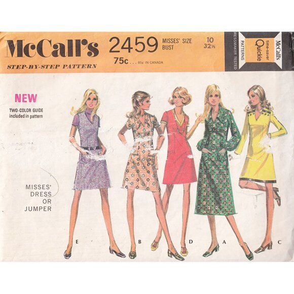McCalls 2459 Womens Easy to Sew Mini or Midi Dress or Jumper - Picture 1 of 4
